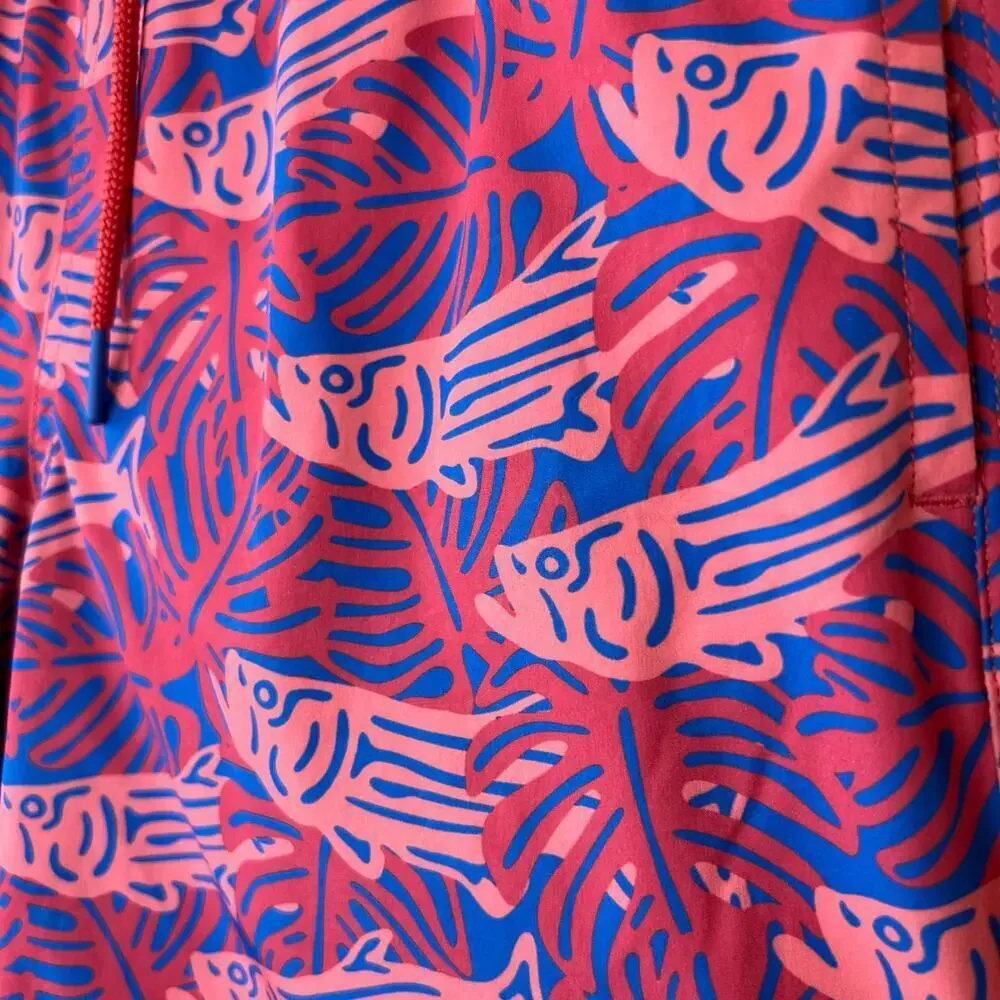 VINEYARD VINES 7" Printed Chappy Swim Trunks in Pinks and Blue Men's XS - Picture 5 of 13